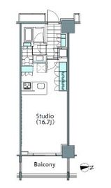 コンフォリア新宿イーストサイドタワー 1627 間取り図