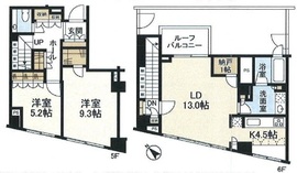 ブランズ赤坂 5階 間取り図