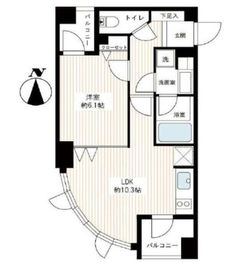 カスタリア高輪台 502 間取り図