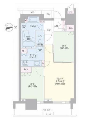 ザ・パークハウス晴海タワーズ クロノレジデンス 24階 間取り図