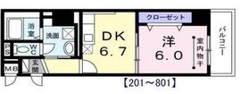 セ・マニフィーク月島 601 間取り図