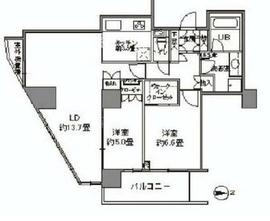 カスタリアタワー品川シーサイド 2402 間取り図