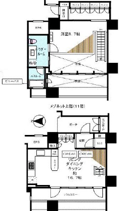 ワールドシティタワーズ アクアタワー 10階 間取り図