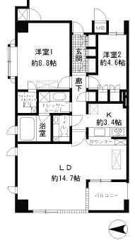 ガーネットコート四谷 701 間取り図