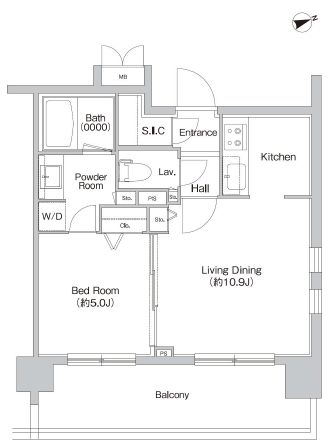 プライムアーバン神楽坂 1005 間取り図