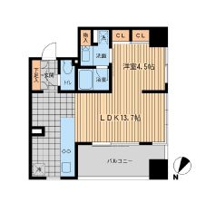 ウィルテラス勝どき 704 間取り図