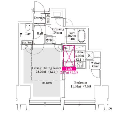 ラ・トゥール新宿グランド 1003 間取り図