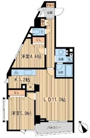 THE パームス代々木上原ヴェールテラス 301 間取り図