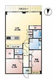 ルピナス渋谷桜丘ガーデンコート 5階 間取り図