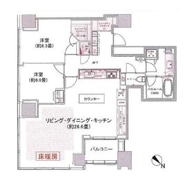 シティタワー麻布十番 17階 間取り図