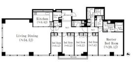 レジディア市谷砂土原 S201 間取り図