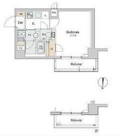 アスール菊川 204 間取り図