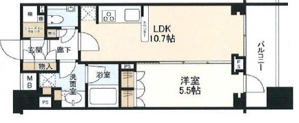 クオリア日本橋浜町 10階 間取り図
