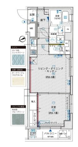 ラグジュアリーアパートメント目黒東山 1階 間取り図