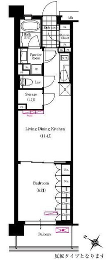 ブリリアイスト三軒茶屋アイビーテラス i304 間取り図