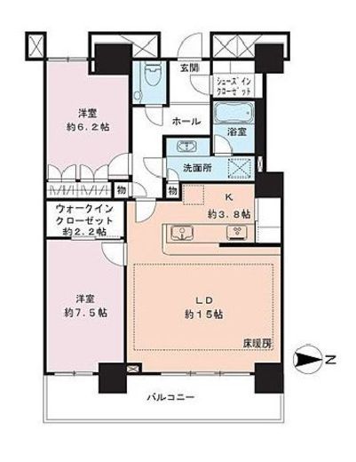 ベイクレストタワー 37階 間取り図