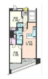 THEパームス代々木上原コスモテラス 2階 間取り図