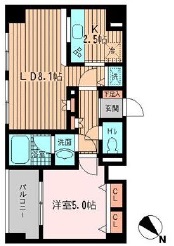 ラポール三田 205 間取り図