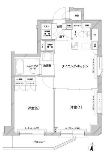 ルーブル中野本町 4階 間取り図