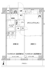 ルーブル中野本町 6階 間取り図