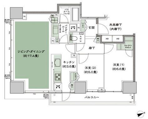 東京ベイシティタワー 5階 間取り図