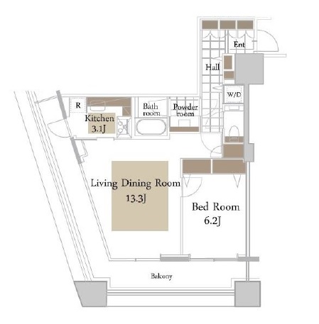 コンシェリア西新宿タワーズウエスト 25階 間取り図