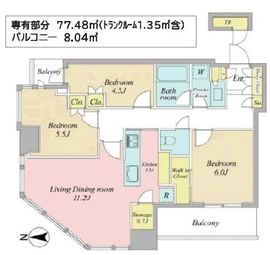 パークシティ大崎 ザ タワー 27階 間取り図