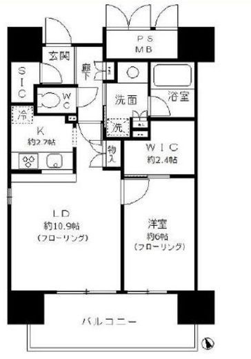 フォンテーヌ芝浦 501 間取り図