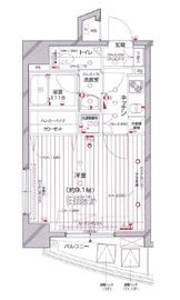 パレステュディオ中目黒 13階 間取り図