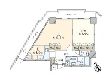 ローレルコート新宿タワー 32階 間取り図