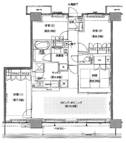 キャナルファーストタワー 38階 間取り図