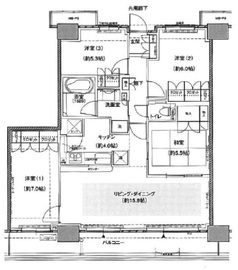 キャナルファーストタワー 38階 間取り図