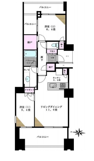ワールドシティタワーズ キャピタルタワー 8階 間取り図