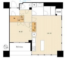 ザ・ヒルトップタワー高輪台 4階 間取り図