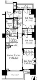 プラウド木場 3階 間取り図