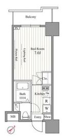 レジディア東銀座 606 間取り図