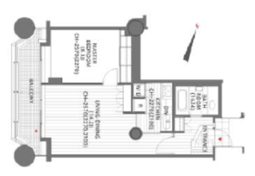 赤坂溜池タワーレジデンス 1910 間取り図