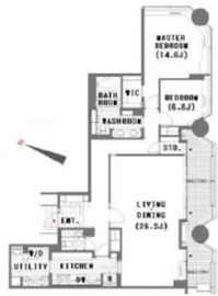赤坂溜池タワーレジデンス 1606 間取り図