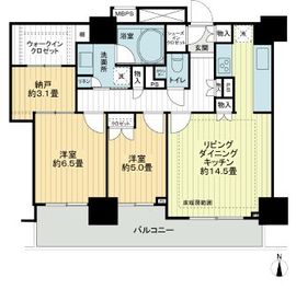 ライオンズ四谷タワーゲート 18階 間取り図