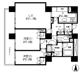 リバーポイントタワー 508 間取り図