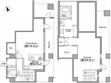 レジディアタワー麻布十番 2401 間取り図