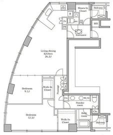 マジェスタワー六本木 22階 間取り図