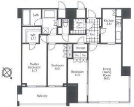 THE ROPPONGI TOKYO CLUB RESIDENCE 23階 間取り図