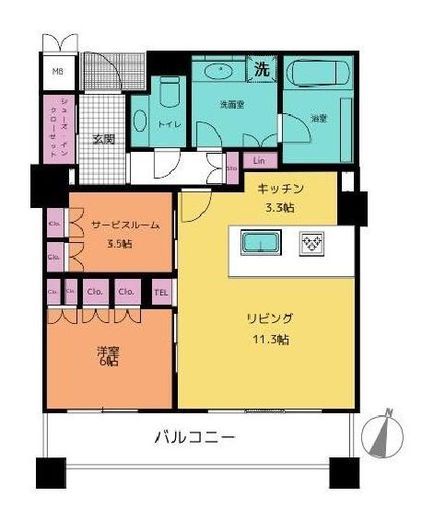 オリゾンマーレ 23階 間取り図