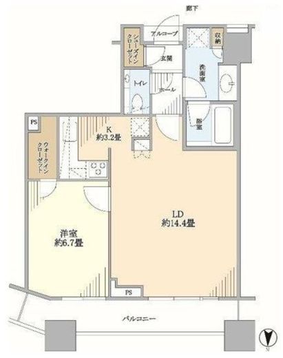 コンシェリア西新宿タワーズウエスト 26階 間取り図