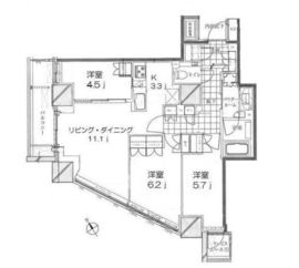 品川タワーレジデンス 9階 間取り図