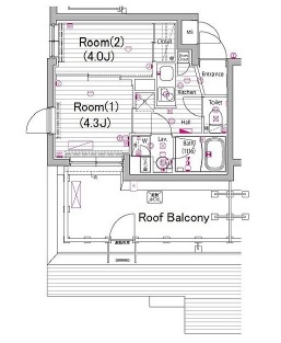 ガーラ・ヴィスタ武蔵小山 5階 間取り図