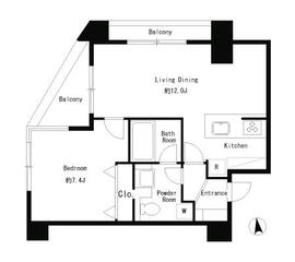 レジディア恵比寿南 307 間取り図