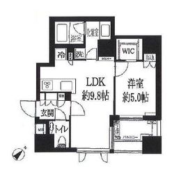 リシェ五反田スカイビュー 9階 間取り図