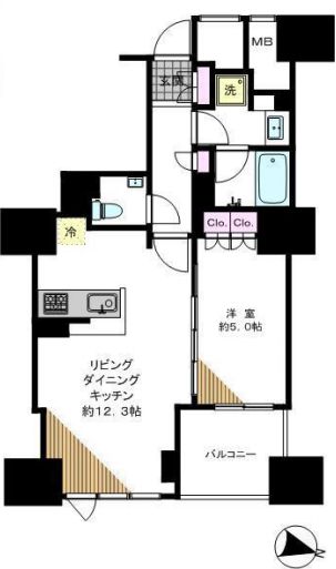 クレヴィア原宿 2階 間取り図